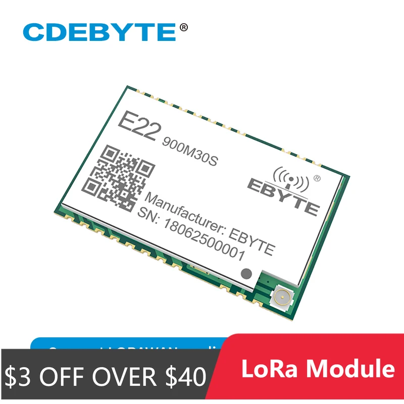 Módulo SX1262 LoRa de alta precisión TCXO CDEBYTE E22-900M30S 915MHz 30dBm transmisor y receptor transceptor