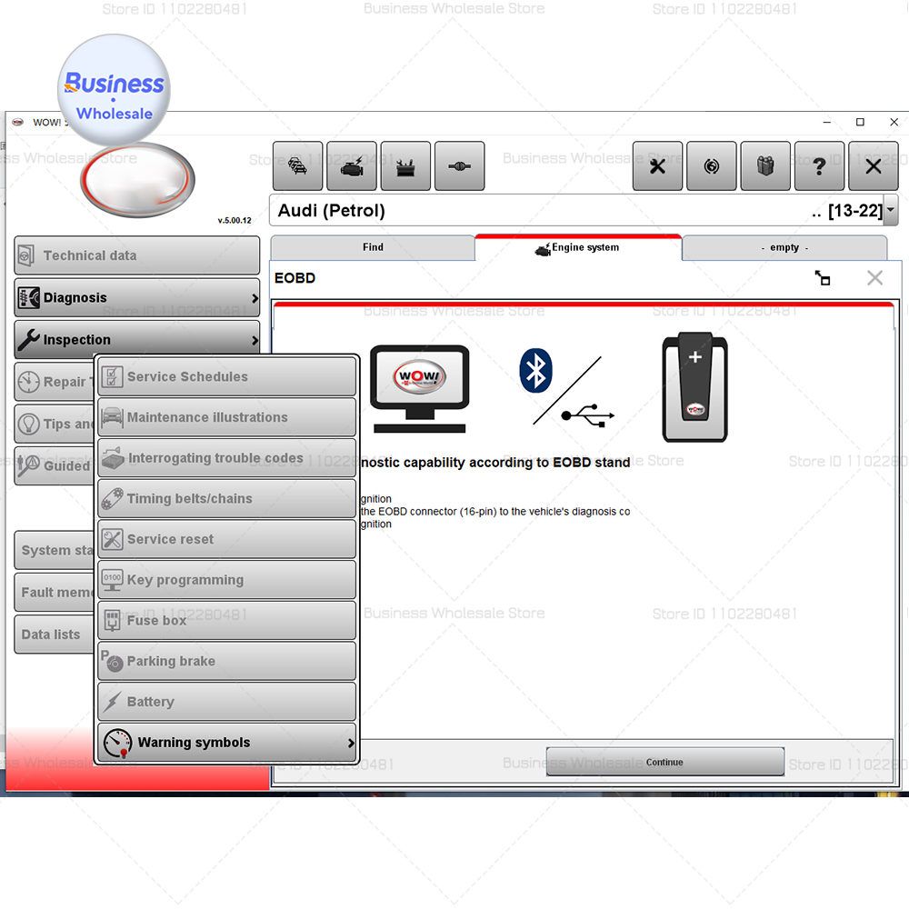 Autos Diagnosesoftware Wu-RTH W-O-W V5.00.12 5.00.8 R2 mit Kengen Clear Fehlercodes Mehrsprachige Reset-Funktion 2025 HEISS