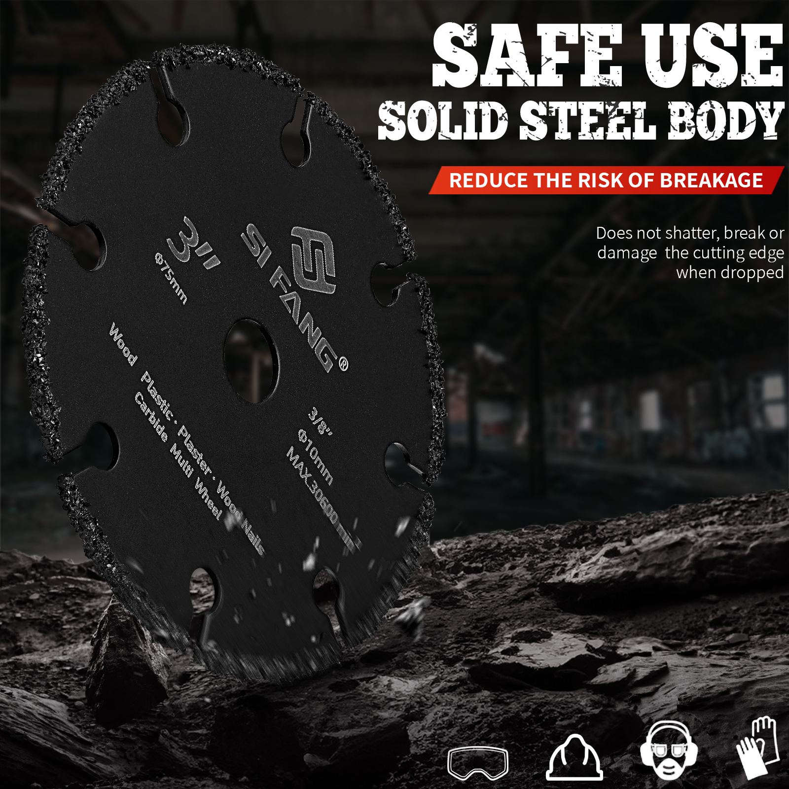 SIFANG hardmetalen zaagblad, mini-doorslijpschijf, diamantslijper, slijpschijf, mes voor metaal, houtbewerking, kunststof snijden, 75 mm