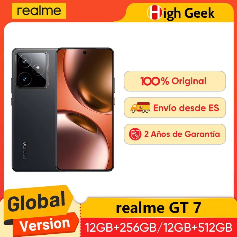 Versión Global realme GT 7 5G AI Smartphone MTK Dimensity 9400e 6000nits Pro-Esports Display 7000 mAh Batería 120W Ultra Charge