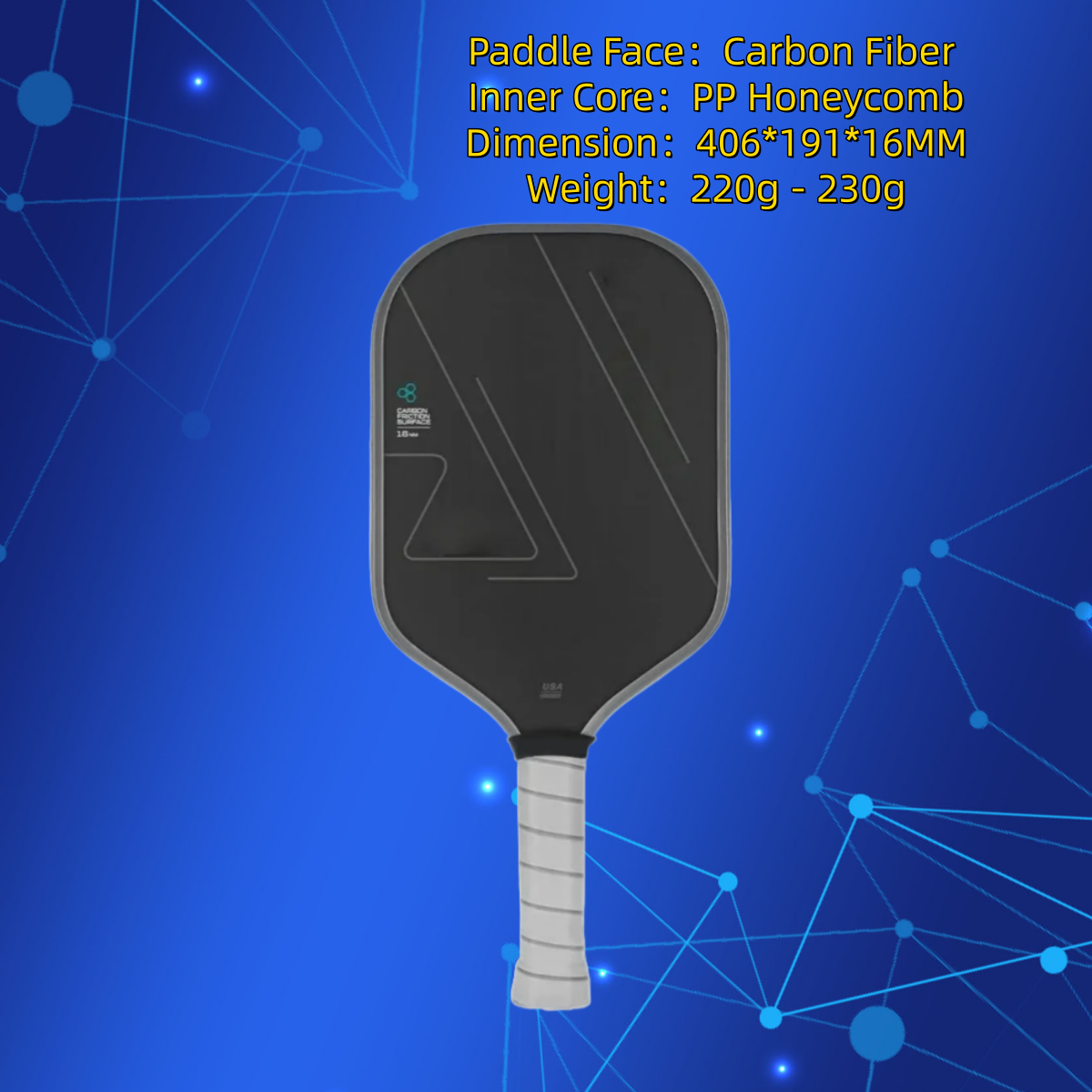 Usapa zugelassene t700 rohe Kohle faser Pickle ball Paddel Spin strukturierte Oberfläche