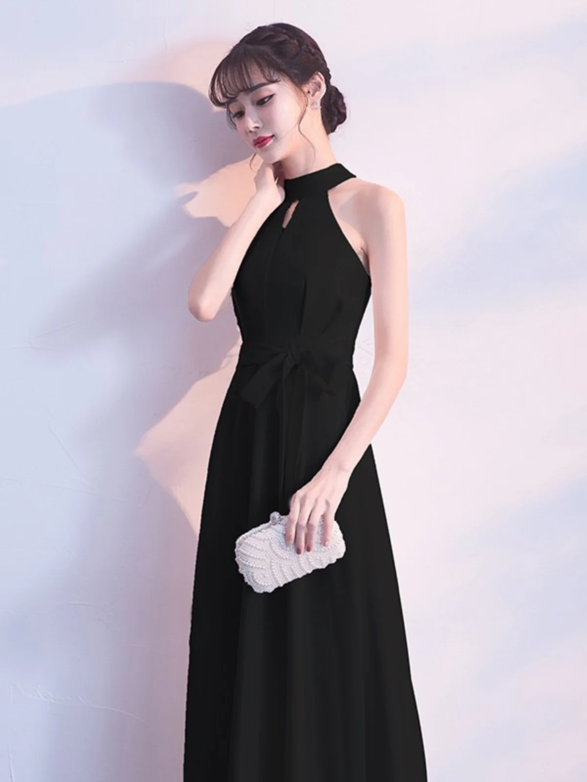 Vestido de Festa Longo Preto E 2023 Novo Estilo para Anfitriãs, Vestido de Celebridade que Emaece, Moda Fena Est...