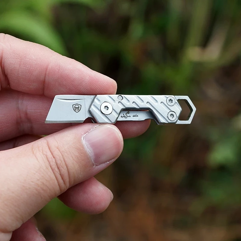 Ban Đầu Mini Bỏ Túi Gấp Gọn Móc Khóa Dao Gọt Trái Cây Bút Chì Không Hộp Ngoài Trời Di Động Công Cụ Nhỏ Ngón Tay Dao