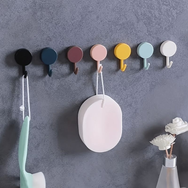 5/10PCS Self Adhesive Wall Hook Strong โดยไม่ต้องเจาะ Coat กระเป๋าห้องน้ําห้องครัวผ้าเช็ดตัวแขวน Hooks Home Storage อุปกรณ์เสริม