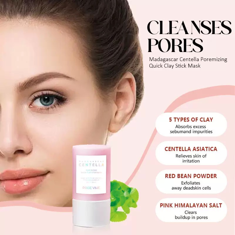Pink Salt Facial Cleansing Mud Stick Soften Old Keratin Clean Pores Skin Softening Moisturizing Improve Skin Texture Solid Mask
