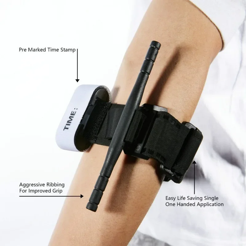 Torniquete médico táctico para exploración al aire libre, aplicación de combate, punta roja, cinturón de emergencia médica, ayuda