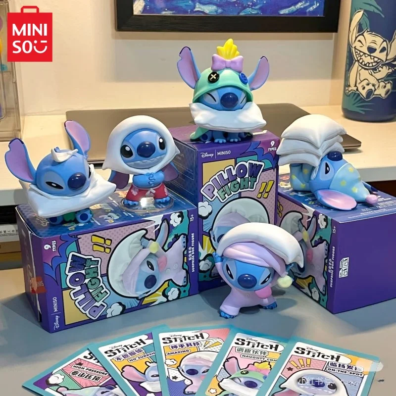New Stitch Pillow Fight Series Blind Box Cute Trendy Play Doll Figure Desk Decor Ornament Model Kids Birthday Toys Gifts