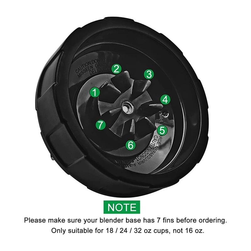 Lưỡi Dao Xay Sinh Tố Phần Fornutri Ninja 7 Vây Hút Lưỡi Dao Thay Thế Phù Hợp Với Tự Động IQ BL480 488W Mor-Chắc Chắn, Dễ Dàng Vệ Sinh
