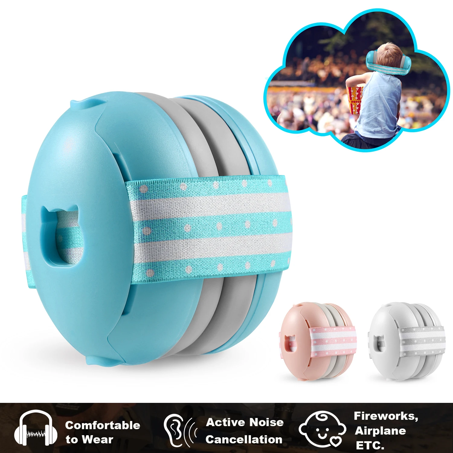 C10 Protezione per le orecchie del bambino per cuffie con cancellazione del rumore neonato per la riduzione del rumoreEarmufs Regalo da viaggio