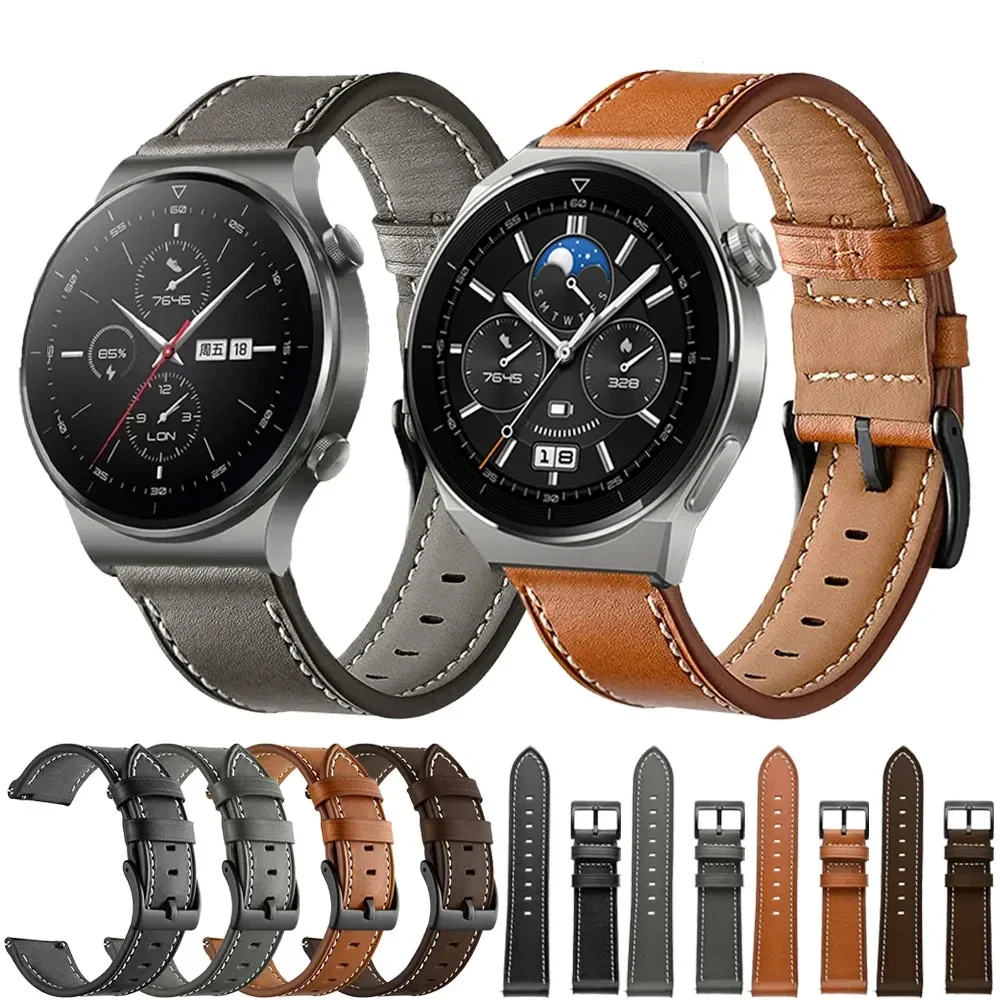 Huawei Watch gt2 pro 46mm用レザーストラップ,22mm