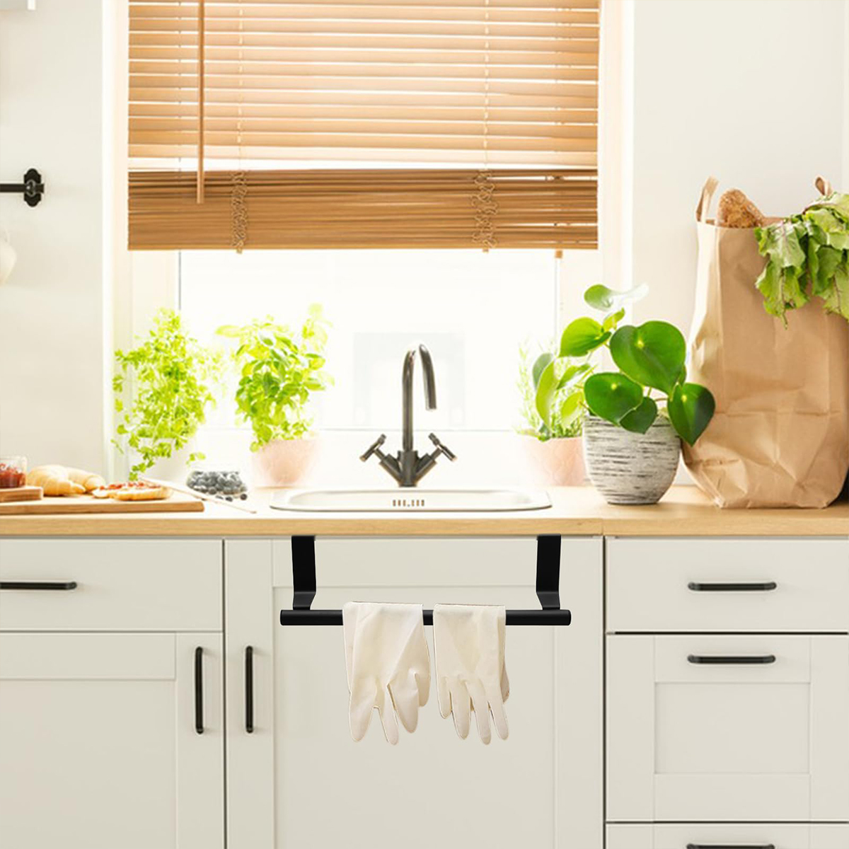 Torchon de cuisine en acier inoxydable, porte-armoire T1, noir, pas de propositions, 23cm