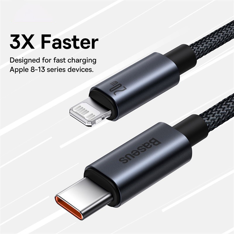 Cable Baseus PD 20W USB C para iPhone 13 12 11 pro max Cable iPhone carga rápida para iPhone X XR 8 USB tipo C a Cable Lightning