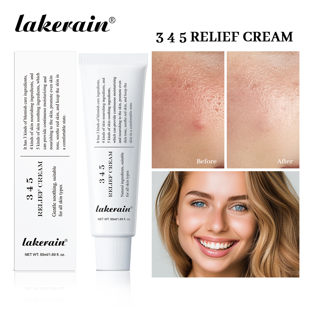 Crema de alivio 345, dirección, imperfecciones, nutre, antiazúcar, antioxidación, cuidado calmante, Estiramiento facial, crema hidratante de belleza, crema coreana