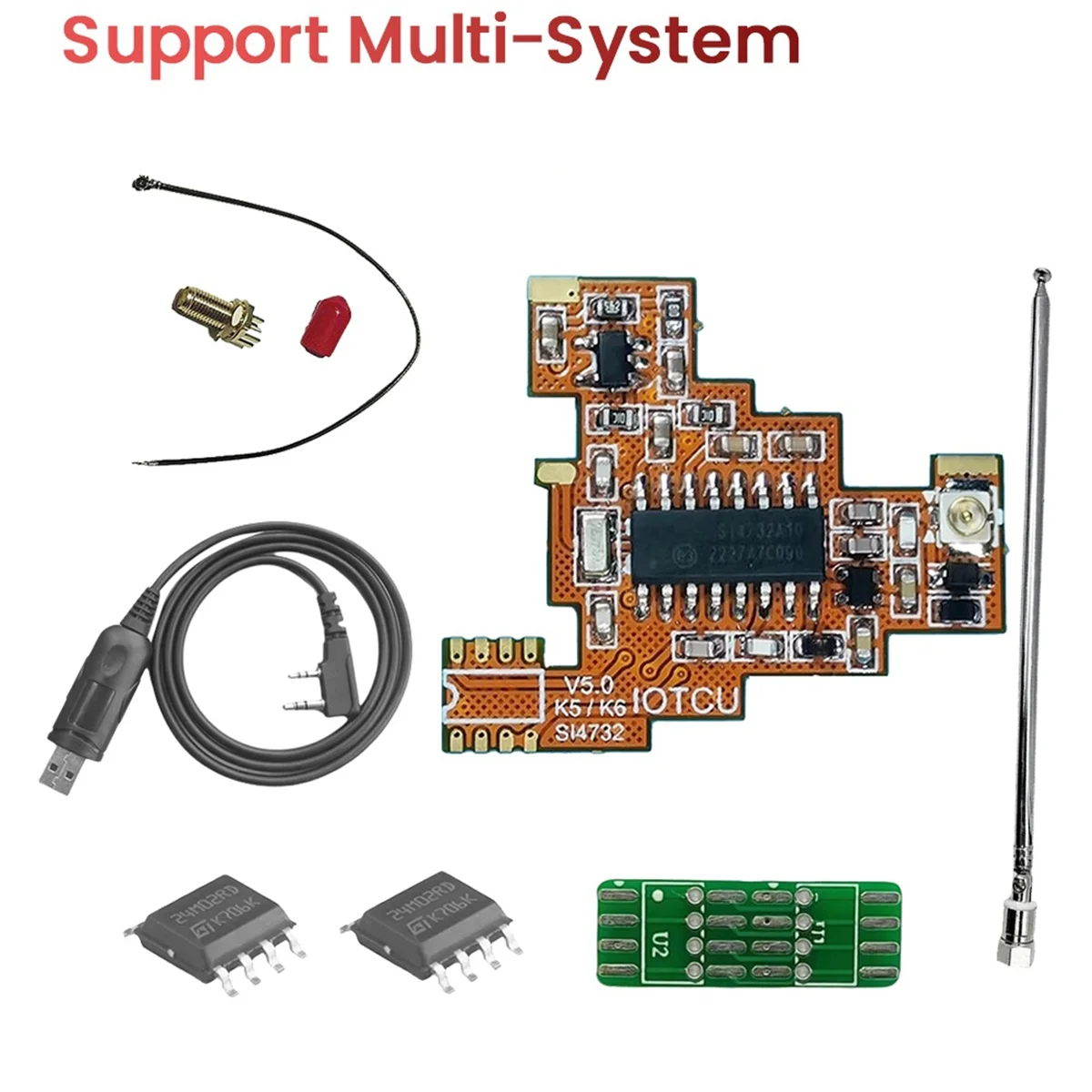 BABQ SI4732 V5.0 Modulo FPC + Chip 2x2M + Kit completo di antenna Multi System per Quansheng UVK5 UVK6 HF Ricezione a banda intera a onde corte