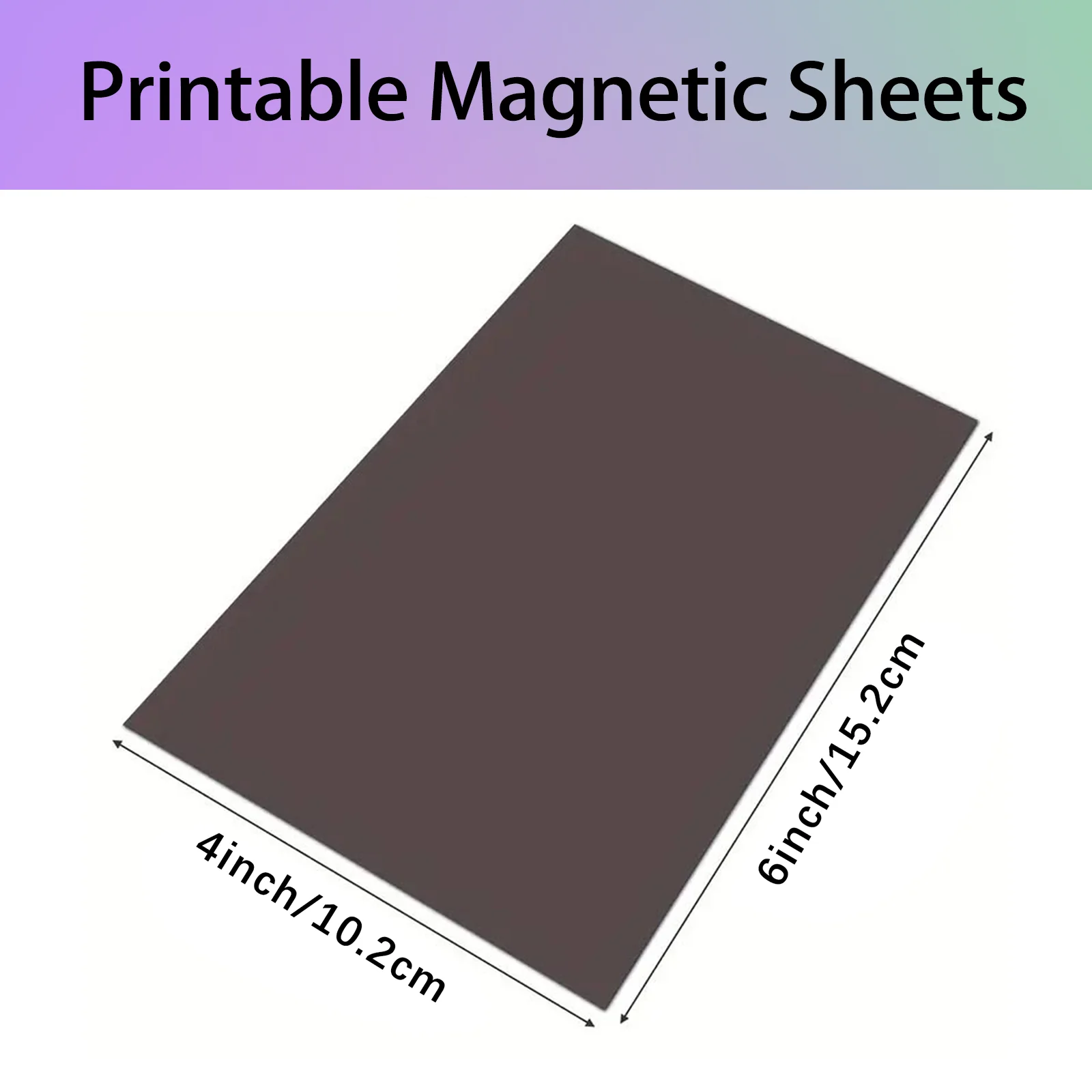 HUSPER 4R Glossy Magnetic Photo Paper Printable 10 Sheets 4x6 Inches (15.2x10.2cm) Non-Adhesive for Inkjet Printer