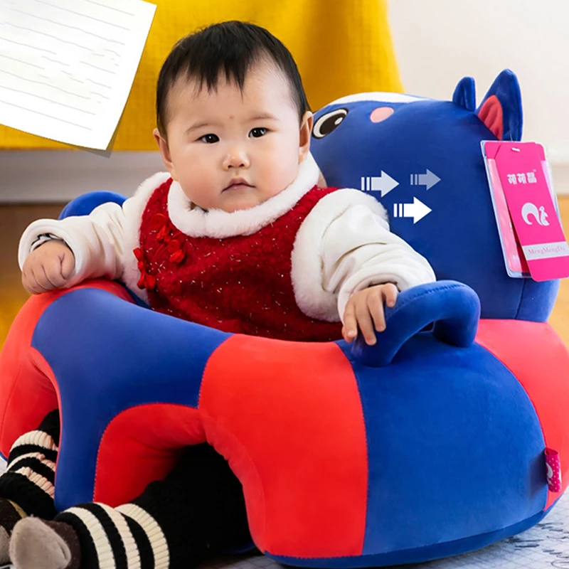 1 pçs assento de apoio do bebê sentar-se cadeira macia almofada sofá travesseiro de pelúcia brinquedo animal sofá assento almofada