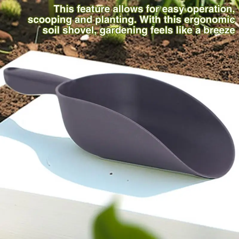 Soil Scoops Large Capacity Garden Shovel With Ergonomic Handle Gardening Hand Tools For Beach Play Pot Planting Soil Digging