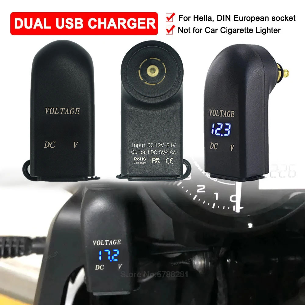 Motorrad Zubehör Dual USB Ladegerät Für BMW R1200RT F800GS K1200GT R1250GS R1200GS Adv F850GS F650GS TYP C Hella DIN Buchse