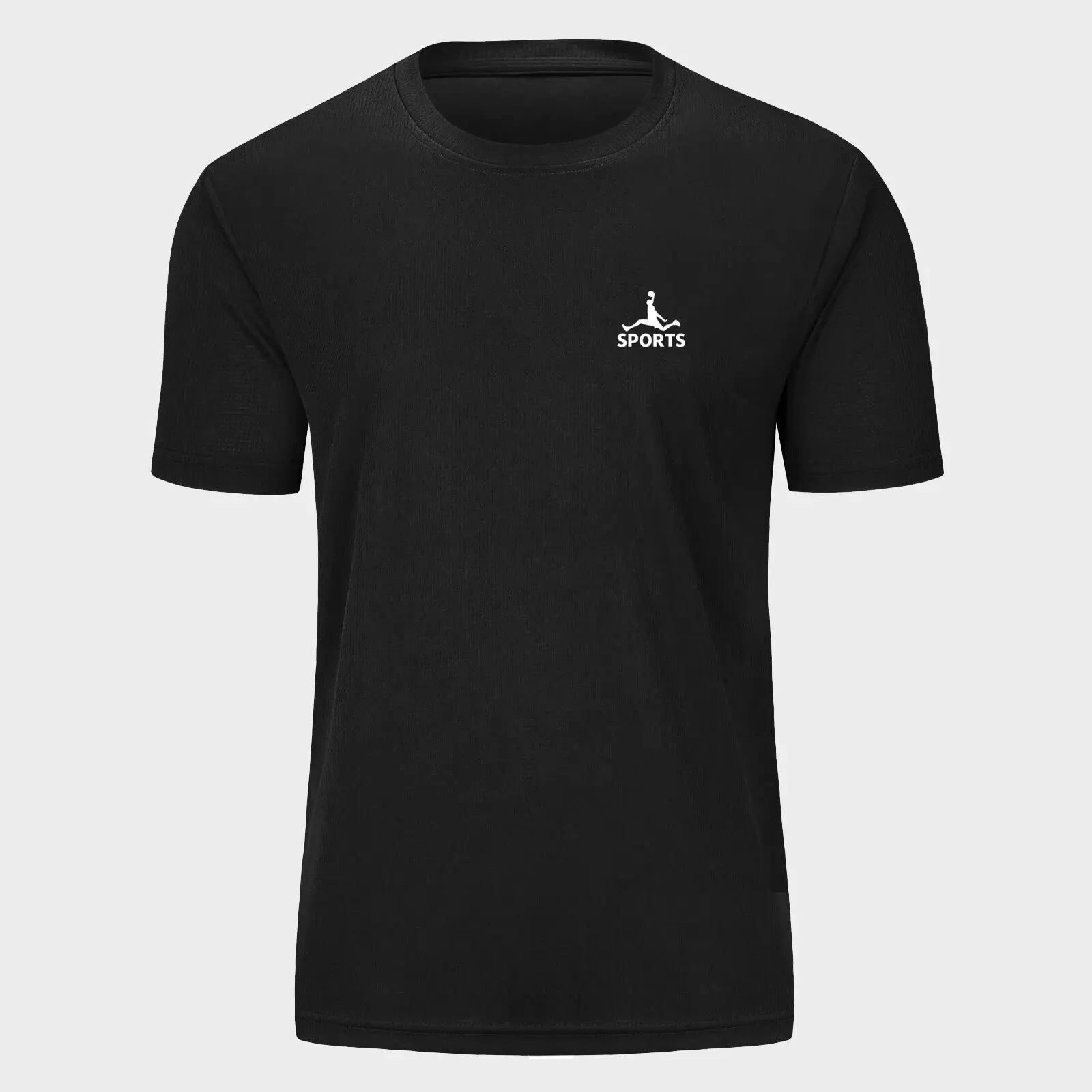 Novo verão masculino esportes camiseta cor sólida esportes impressão exercício de fitness jogging ultra-fino respirável secagem rápida waffle t