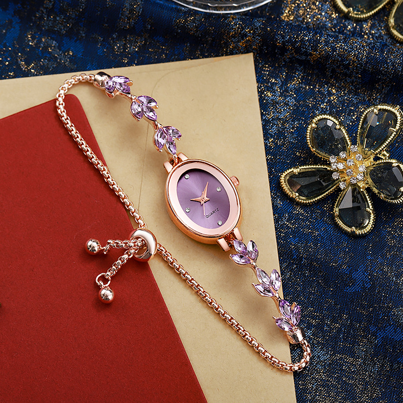 ใหม่ Elegant นาฬิกาผู้หญิง Rhinestone ฝังสําหรับ Clover Lady นาฬิกาแฟชั่นนาฬิกาข้อมือควอตซ์สร้อยข้อมือนาฬิกา reloj mujer