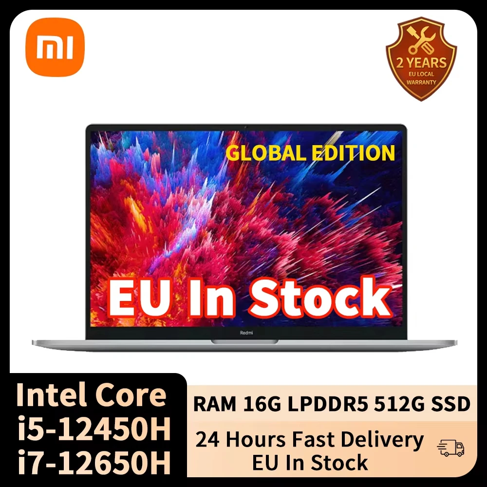 Xiaomi Laptop RedmiBook Pro 15 Intel i5-12450H/i7-12650H NVIDIA GeForce RTX 2050/16GB + 512G 15.6-calowy Notebook EU