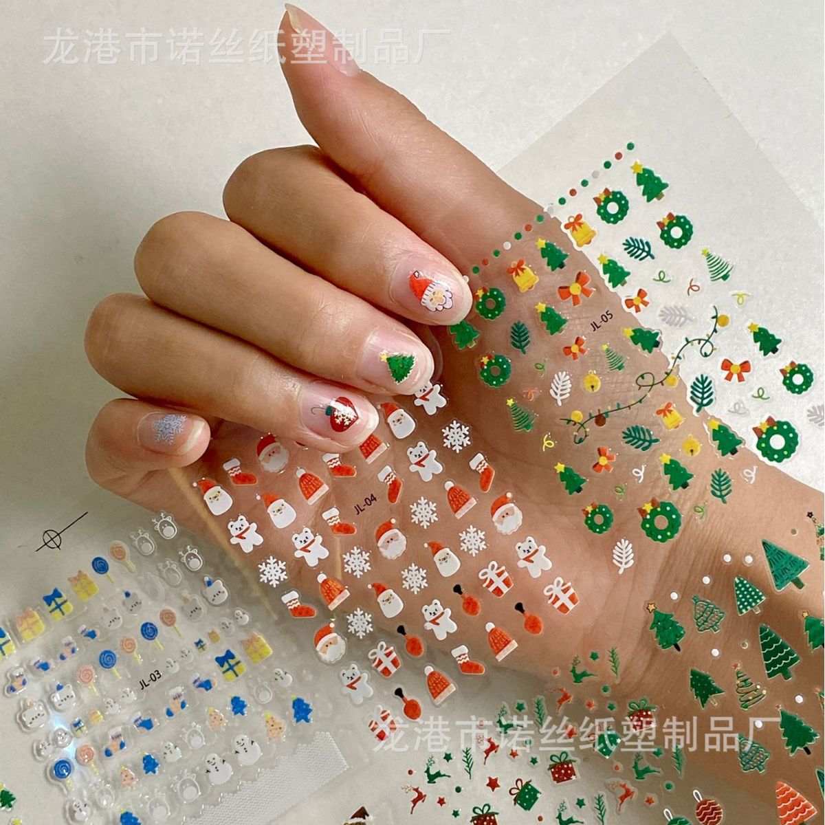 30Sheets Christmas Nail Stickers 1000+ Patterns Christmas Nail Art Decals Adhesive Nail Decals with Deer Snowman (Classic Style)