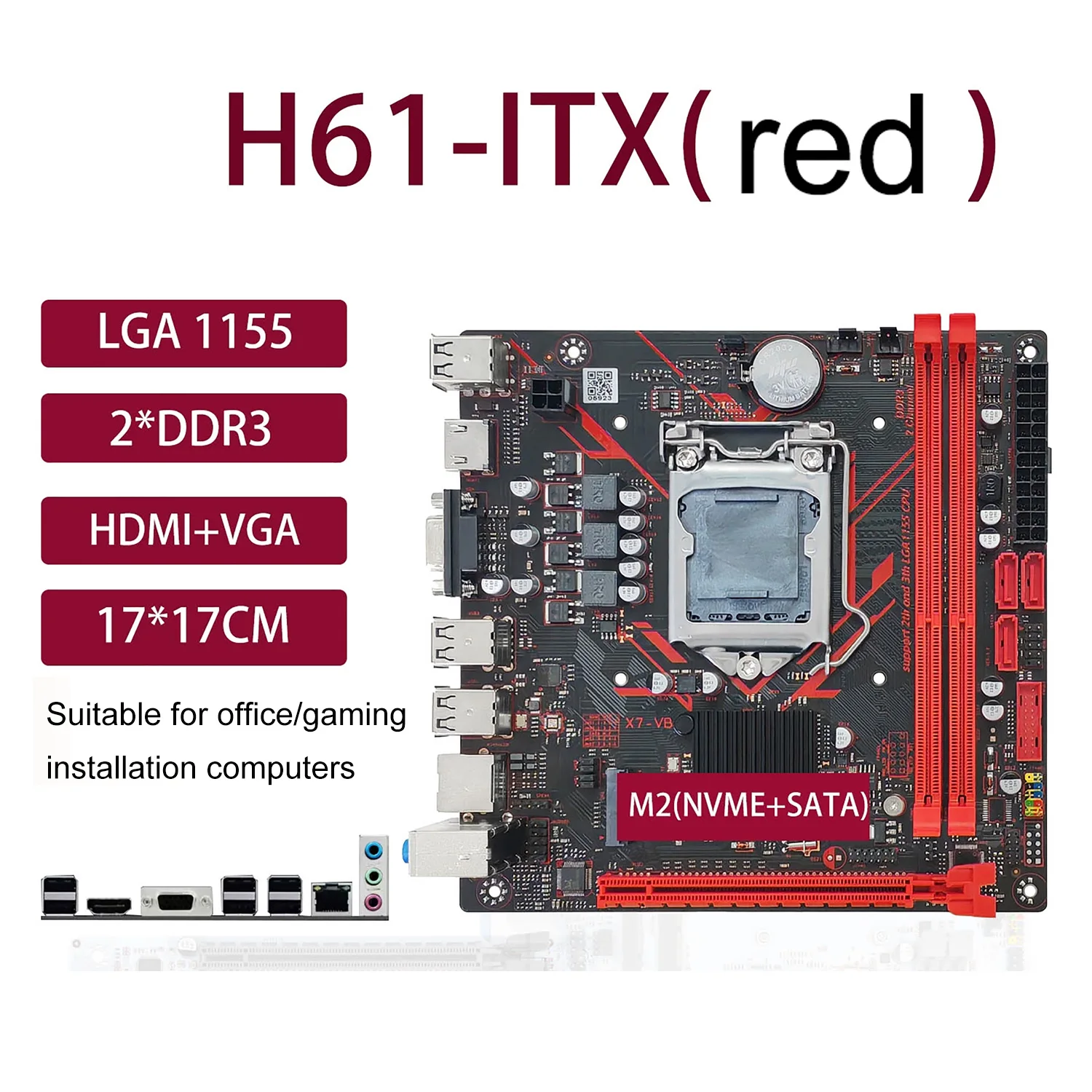 新型デスクトップパソコン用ITXミニマザーボード、M.2対応、B75、B85、B250、B450、H310、H510、H610チップセット搭載