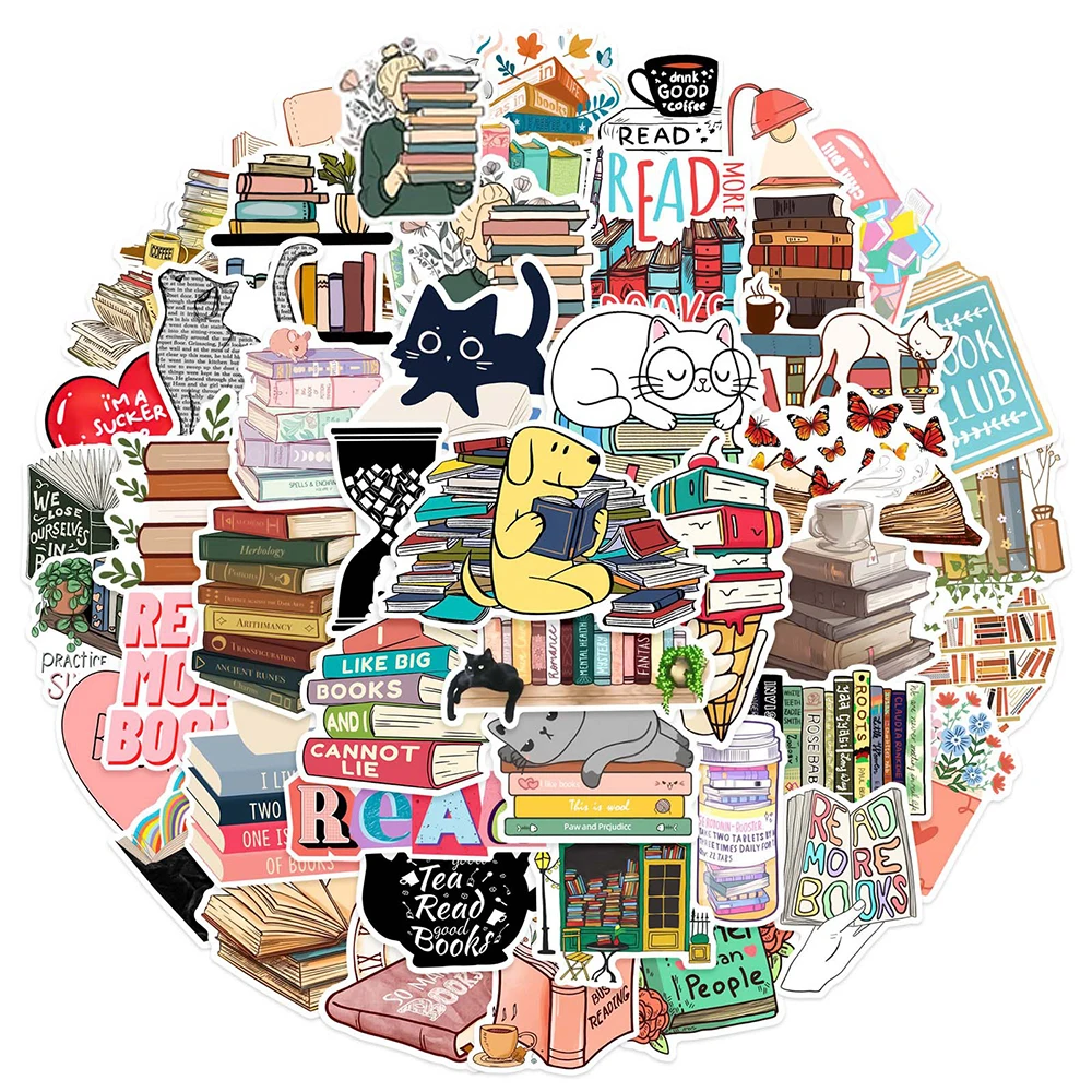 10/30/50PCS Diario Libro Lettura Adesivi Estetica FAI DA TE Scrapbook Notebook Telefono Laptop Bagagli Cancelleria Graffiti Adesivo giocattoli