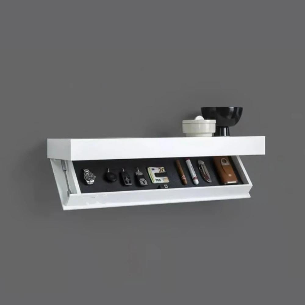 Wall-mounted Magicflap Designer Shelf Wooden Multi-function Concealed Floating Shelf Secret Compartment Wall Shelves Home Decor