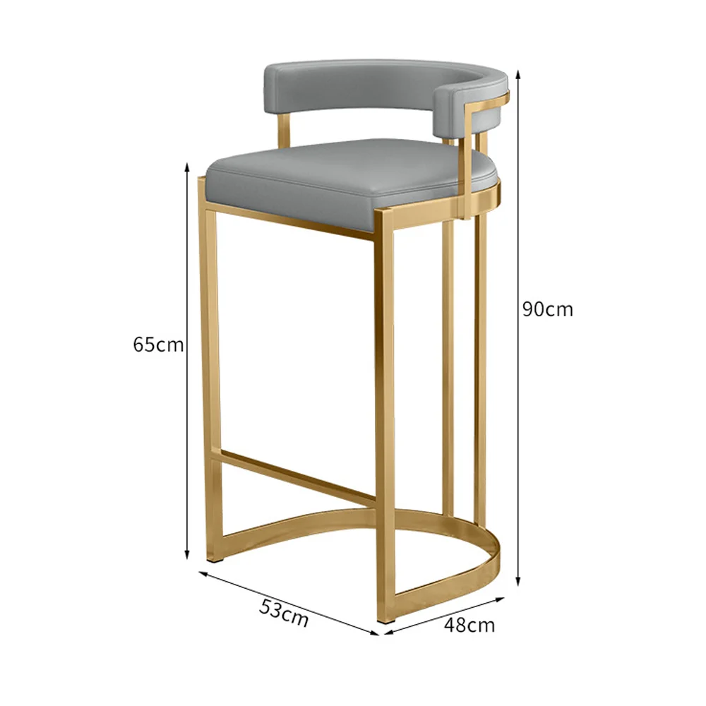 Modern Fabric Folding China Golden White and Gold High Counter Stool Stainless Bar Chair