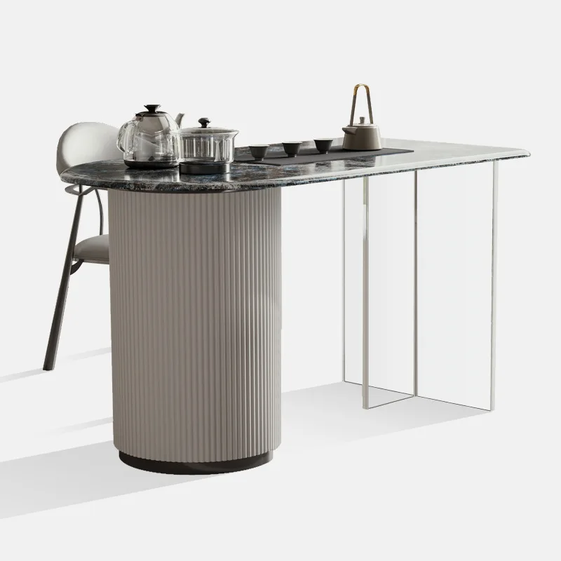 Mesa de chá e cadeira com placa de pedra acrílica nórdica de alta qualidade combinação moderna e simples mesa de chá
