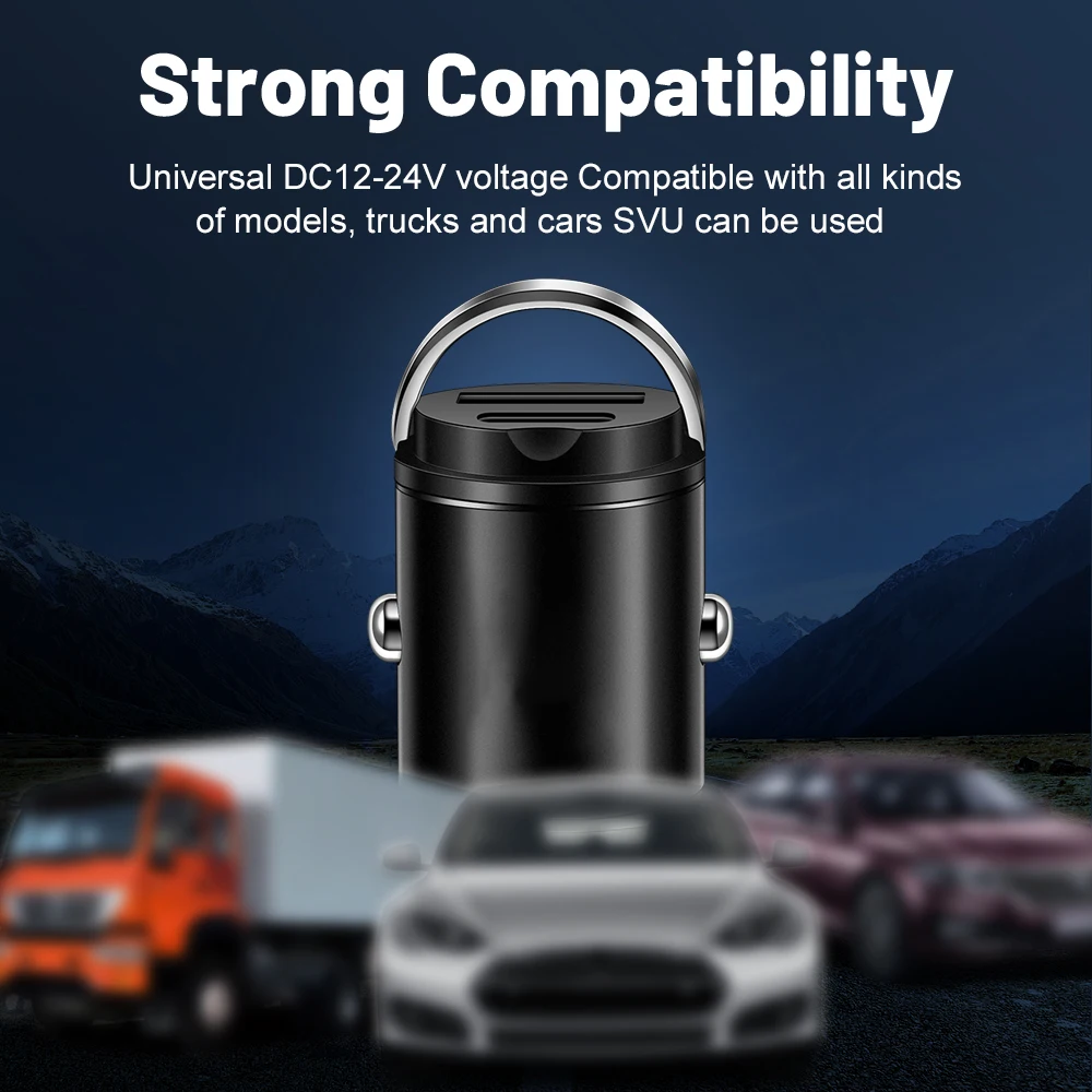 100W Mini PD USB Autoladegerät Feuerzeug Autoladegerät für Xiaomi Samsung Huawei Superschnellladung QC3.0 Autoladegerät für iPhone