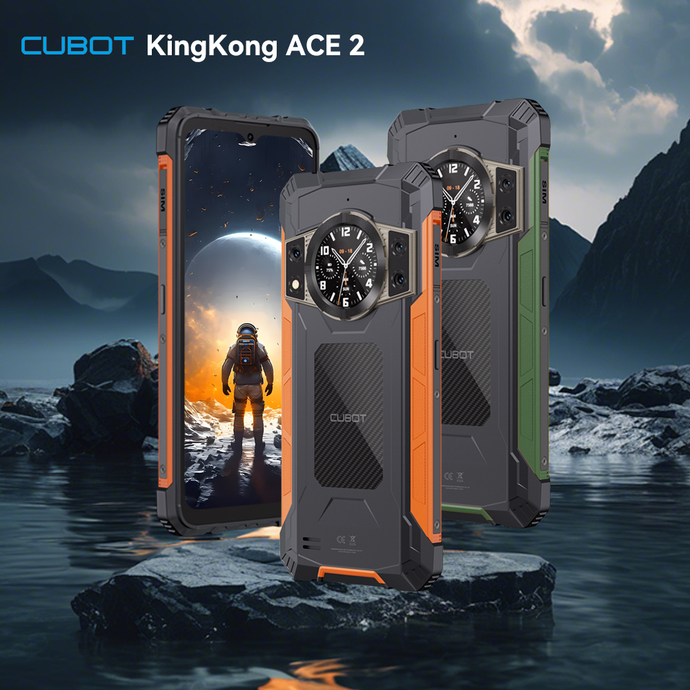 Cubot KingKong ACE 2 teléfono inteligente, Smartphone resistente y ultrafino con Android 14, 16GB de RAM(6GB + 10GB),+ 128GB de ROM, pantalla de 6,56 pulgadas, 90Hz, NFC