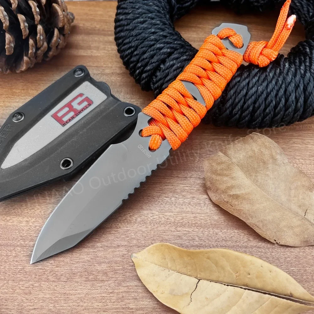 GB Piccolo coltello a lama fissa di sopravvivenza con fodero 8Cr13Mov Lama per escursionismo all'aperto Coltello tattico da pesca Coltello da caccia a taglio affilato