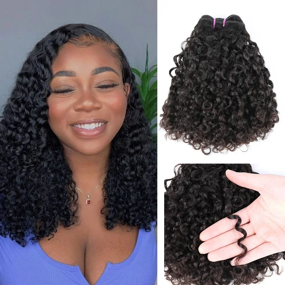 Jerry encaracolado pacotes de cabelo humano brasileiro cor natural pixie onda pacotes cabelo humano onda profunda remy cabelo onda pacote extensões