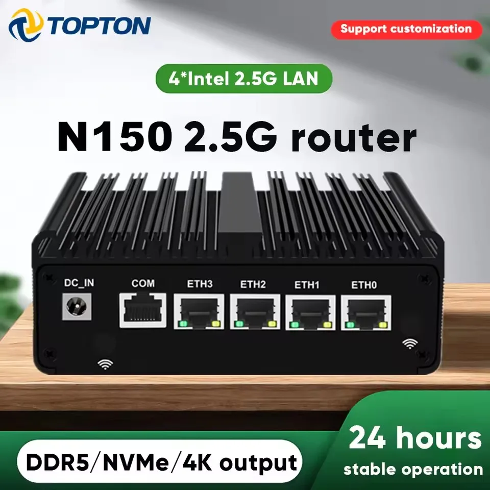 12th Gen Intel N100 Firewall Router 4x i226-V 2.5G LAN N6000 N5105 N5100 NVMe Fanless Mini PC Barebone Computer Proxmox pfSense
