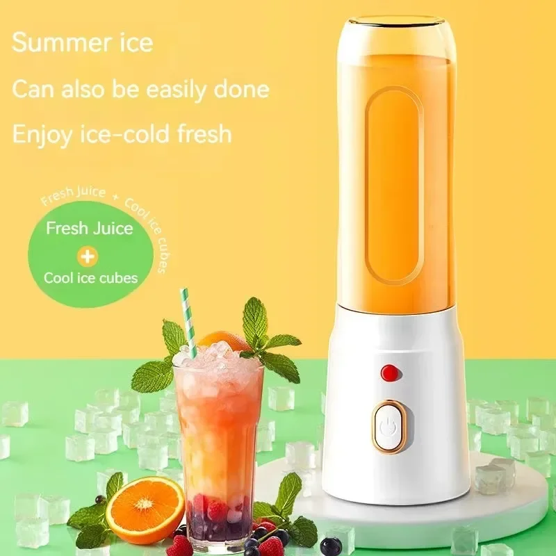 เครื่องปั่นไร้สายแบบพกพาเครื่องคั้นน้ําผลไม้ 450ml เครื่องคั้นน้ําผลไม้ผลไม้ไฟฟ้า USB ชาร์จมะนาวส้มถ้วยน้ําผลไม้เครื่องปั่นสมูทตี้