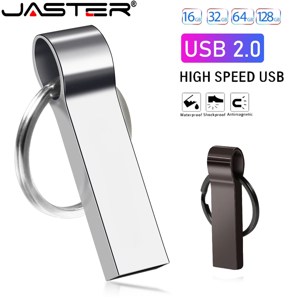 Металлический флэш-накопитель USB 2.0 128 ГБ, брелок для ключей, креативный подарок, 64 ГБ, 32 ГБ, серебристый мини-накопитель 16 ГБ для компьютера, U-диск 8 ГБ