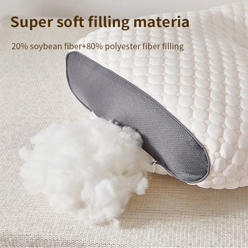 1PC Almohada 목 베개 도움 수면 목을 보호 자궁 경부 정형 외과 콩 섬유 마사지 가정용 스파 베개 수면
