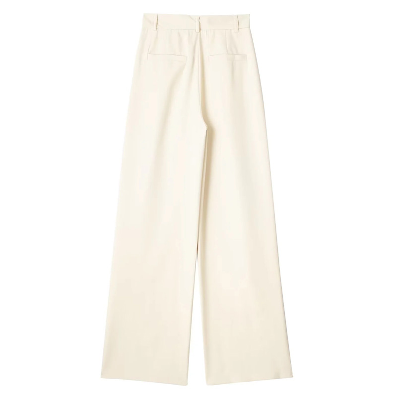 Traf calças formais femininas escritório wear feminino listrado cinza preto calças mulher cintura alta baggy terno calças casuais calças de perna larga
