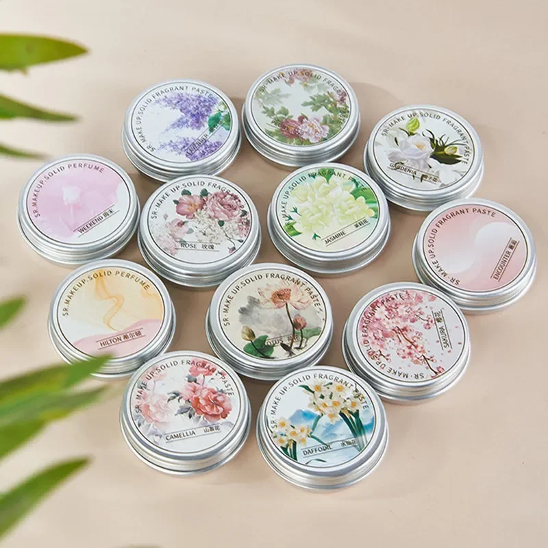 Ladies Solid Perfume Floral Delight Solid Perfume Balm Rose Jasmine Lily Long-Lasting Fragrance for Elegant Ladies