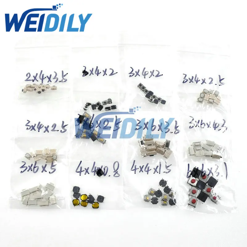120 pz 12 tipi pulsante tattile interruttore tattile Set tasti remoti pulsante Micro interruttore per chiave auto Kit interruttore SMD nuovo