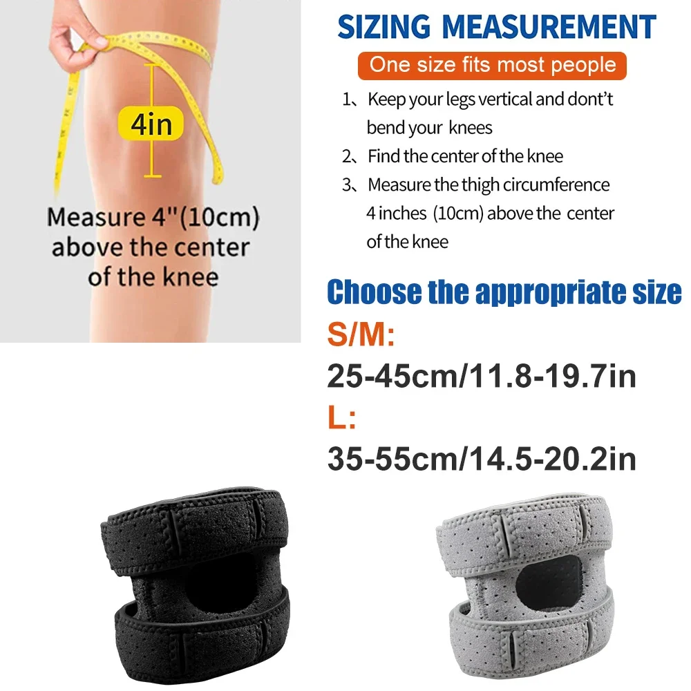 1Pcs Patella Knee Brace, Adjustable Neoprene Stabilizer for Meniscus Tear, Tendonitis, MCL, ACL,Tendon Support Strap for Running