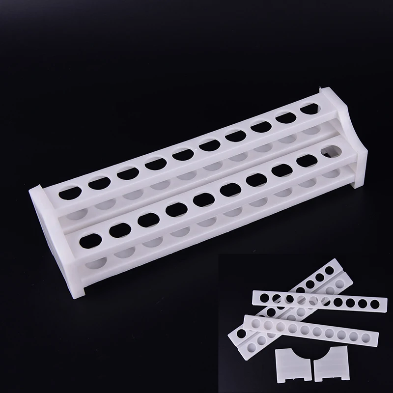 Banco prova in plastica Scaffale Portaprovette 20 fori Laboratorio Bianco Provette da centrifuga Forniture per attrezzature