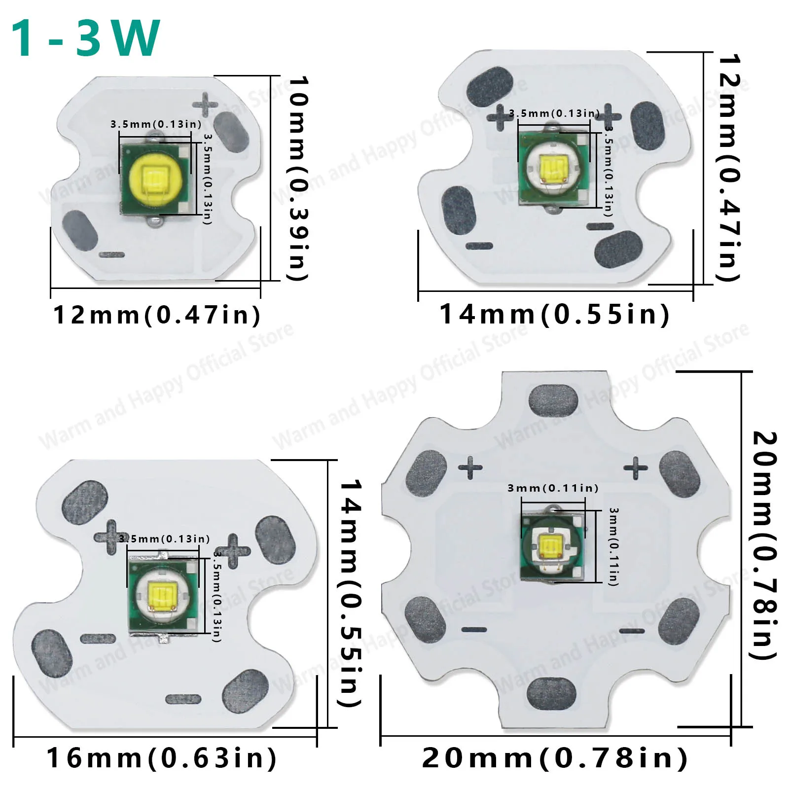 Części do lamp LED o dużej mocy 3W 5W 10W 18W T6 XML2 DIY 3.5*3.5mm/5*5mm XHP50 LED 3V do akcesoriów rowerowych, lamp przednich