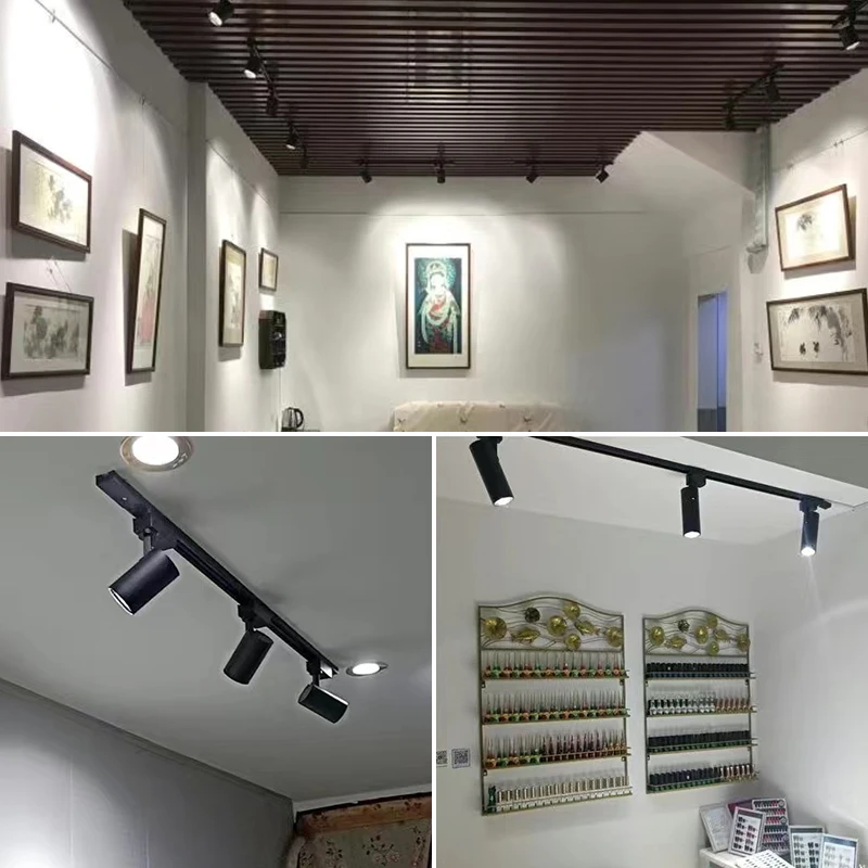 Led Track Light  Whole Set Ceiling Track Lamp 220V Rail Lighting System 20/30/40W COB Tracklight For Clothing Shop Store Home