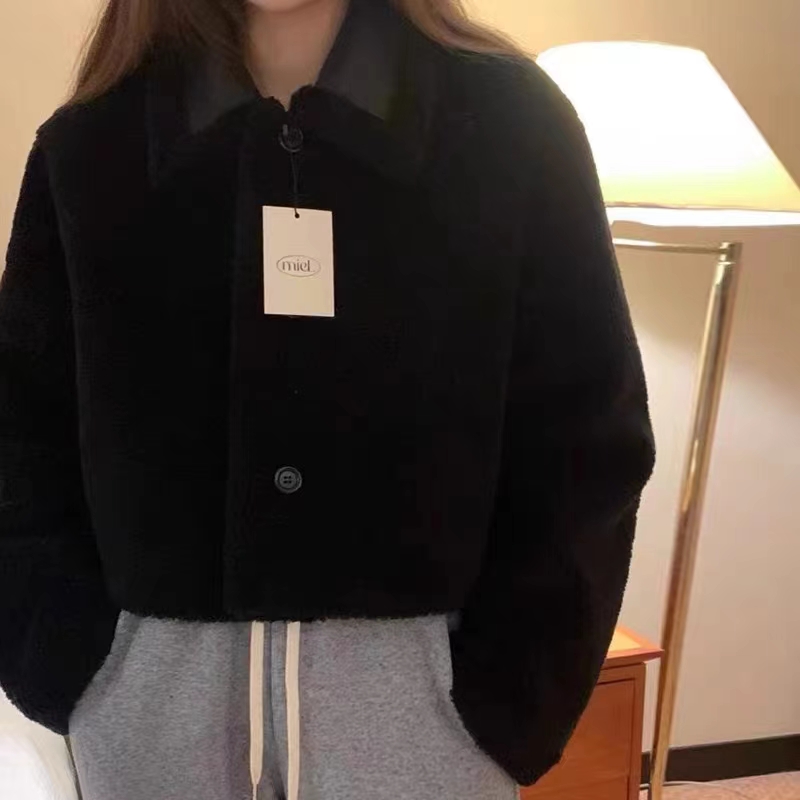 MD-ショートファー一体型ラペルアウター,新しいファッション,秋冬