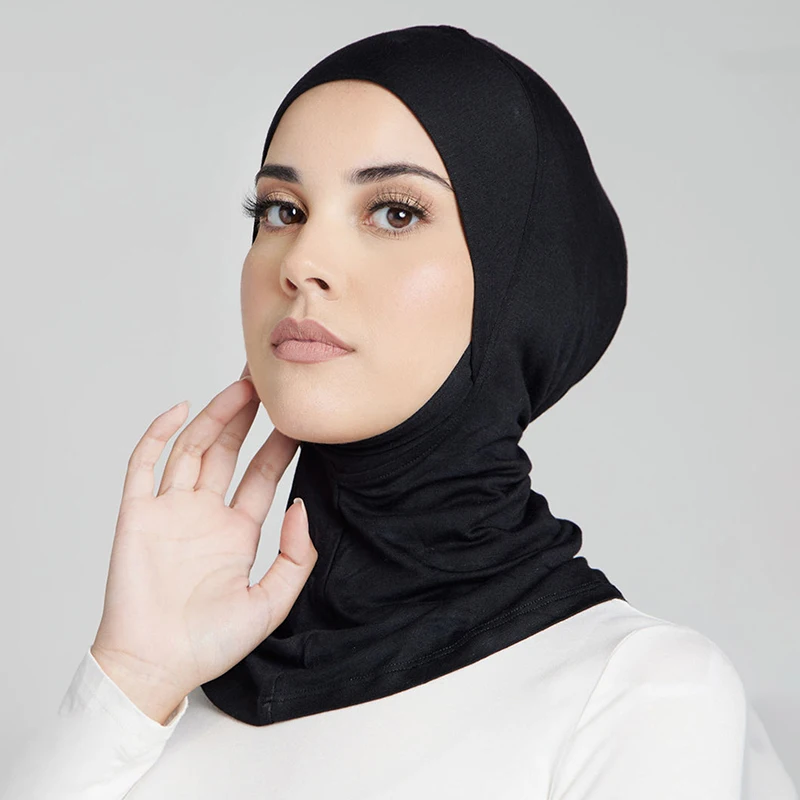 Venda quente muçulmano hijabs cobertura completa undercap feminino algodão elástico gorro liso underscarf nova faixa interna turbante