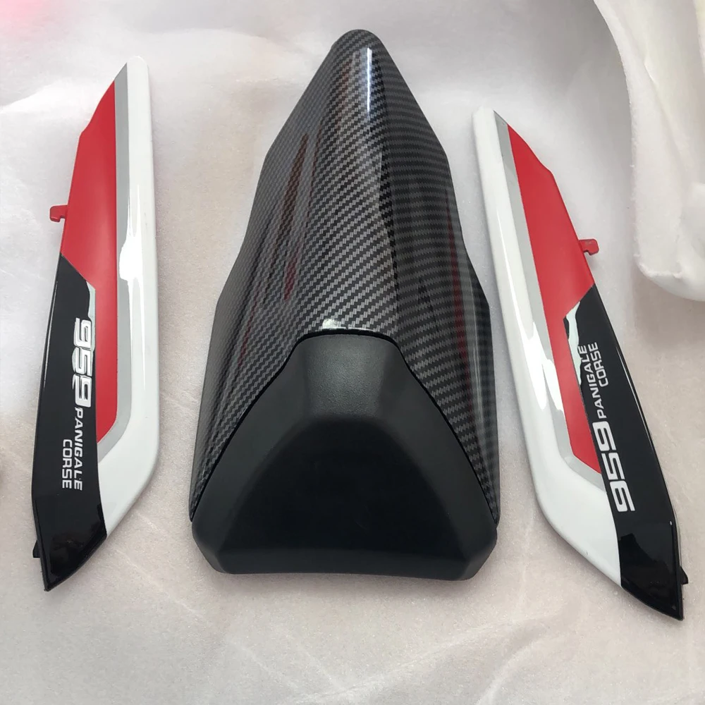 Penutup kursi belakang sepeda motor Panel Cowl pemboncengan ekor Fairing untuk Ducati Panigale 959 2015 2016 2017 2018 2019 karbon merah