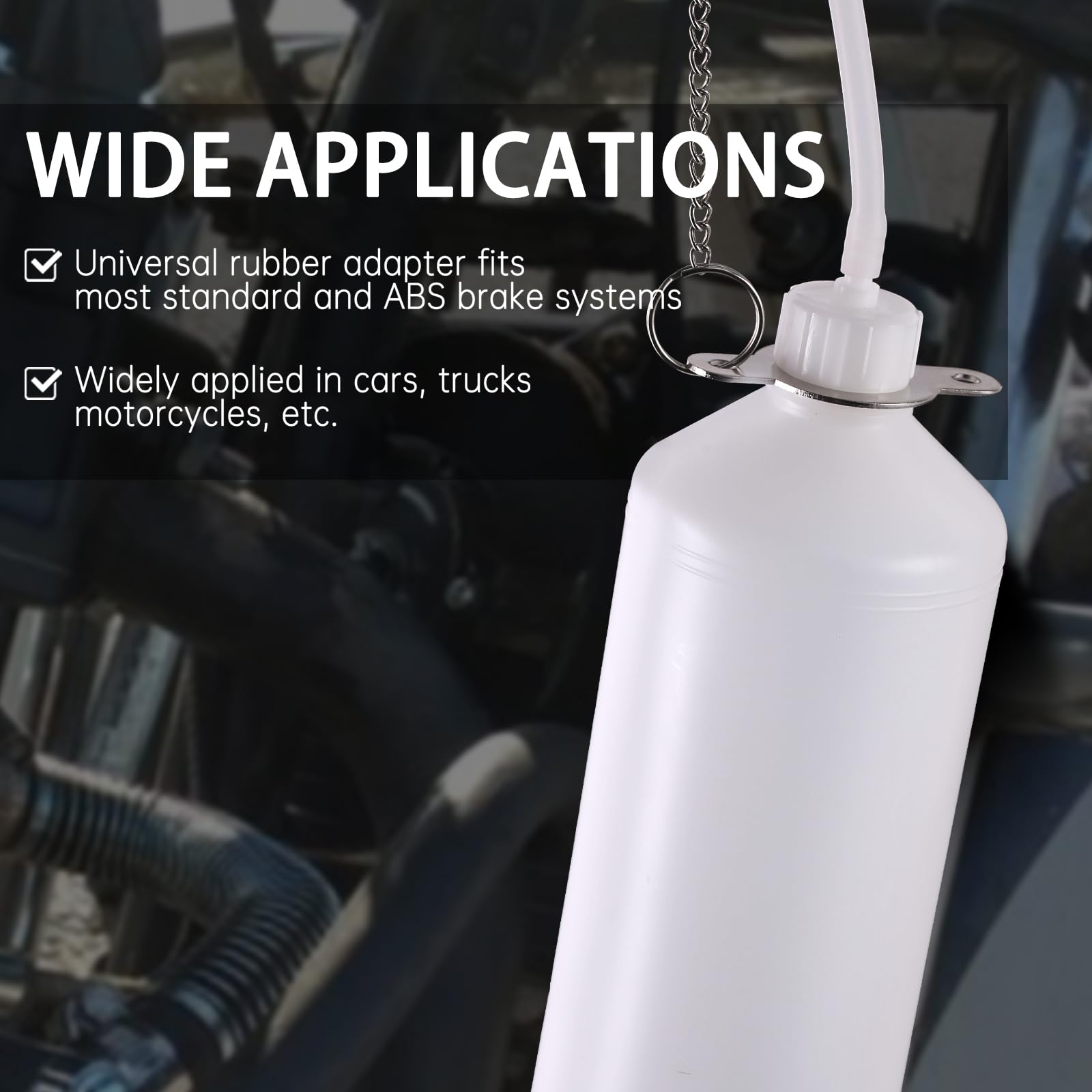 1L Brake Bleeder Bottle Oil Change Purge Tank Tubes Repair Tool With 2 Hoses and 2 Connectors